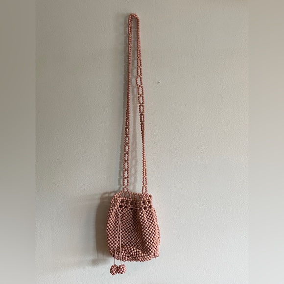 American Eagle Dusty Pink Beaded Crossbody Purse - Picture 3 of 5